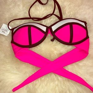NEW Pink and black bikini top